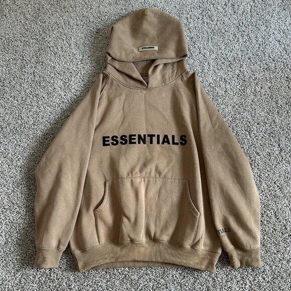 Fear of God Essentials Mens Sz Medium Tan Hoodie Sweaters - Picture 2 of 10